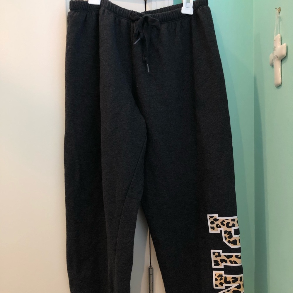 pink grey sweatpants
